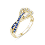 0.61 Carat Natural Diamond and Sapphire Ring – Fine Jewelry Design - Gold Stone Diamond