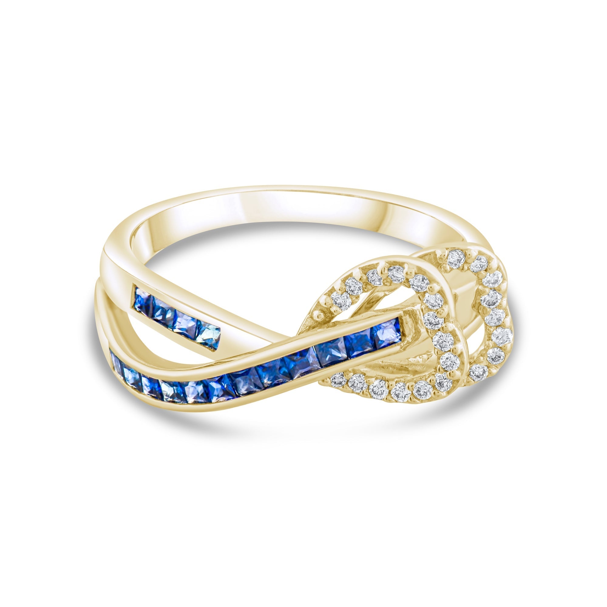 0.61 Carat Natural Diamond and Sapphire Ring – Fine Jewelry Design - Gold Stone Diamond