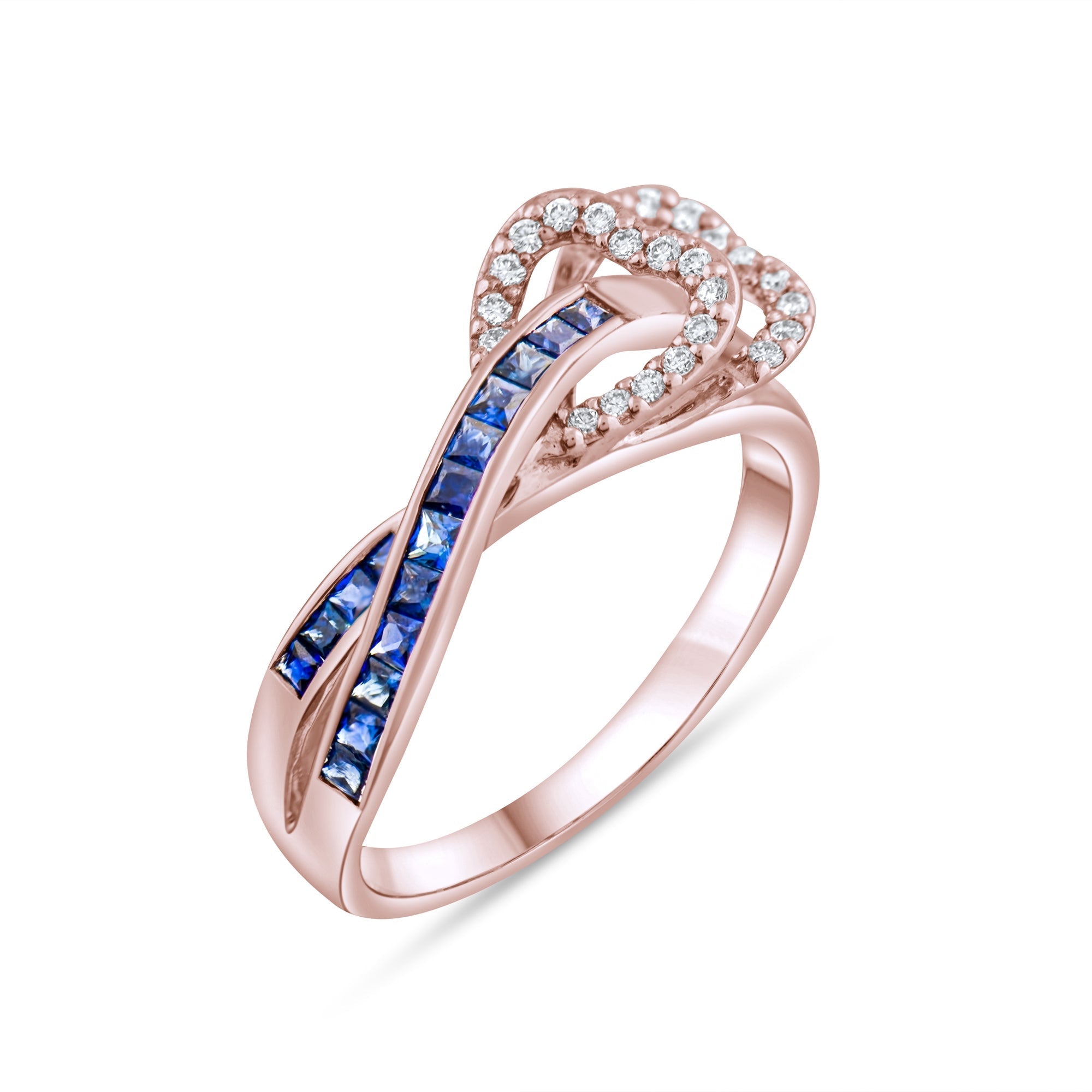 0.61 Carat Natural Diamond and Sapphire Ring – Fine Jewelry Design - Gold Stone Diamond