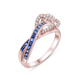0.61 Carat Natural Diamond and Sapphire Ring – Fine Jewelry Design - Gold Stone Diamond