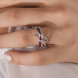 0.95 Carat Natural Diamond and Ruby Ring – Fine Jewelry Design - Gold Stone Diamond