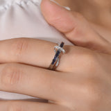 0.63 Carat Natural Diamond and Sapphire Ring – Fine Jewelry Design - Gold Stone Diamond