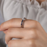 0.63 Carat Natural Diamond and Sapphire Ring – Fine Jewelry Design - Gold Stone Diamond