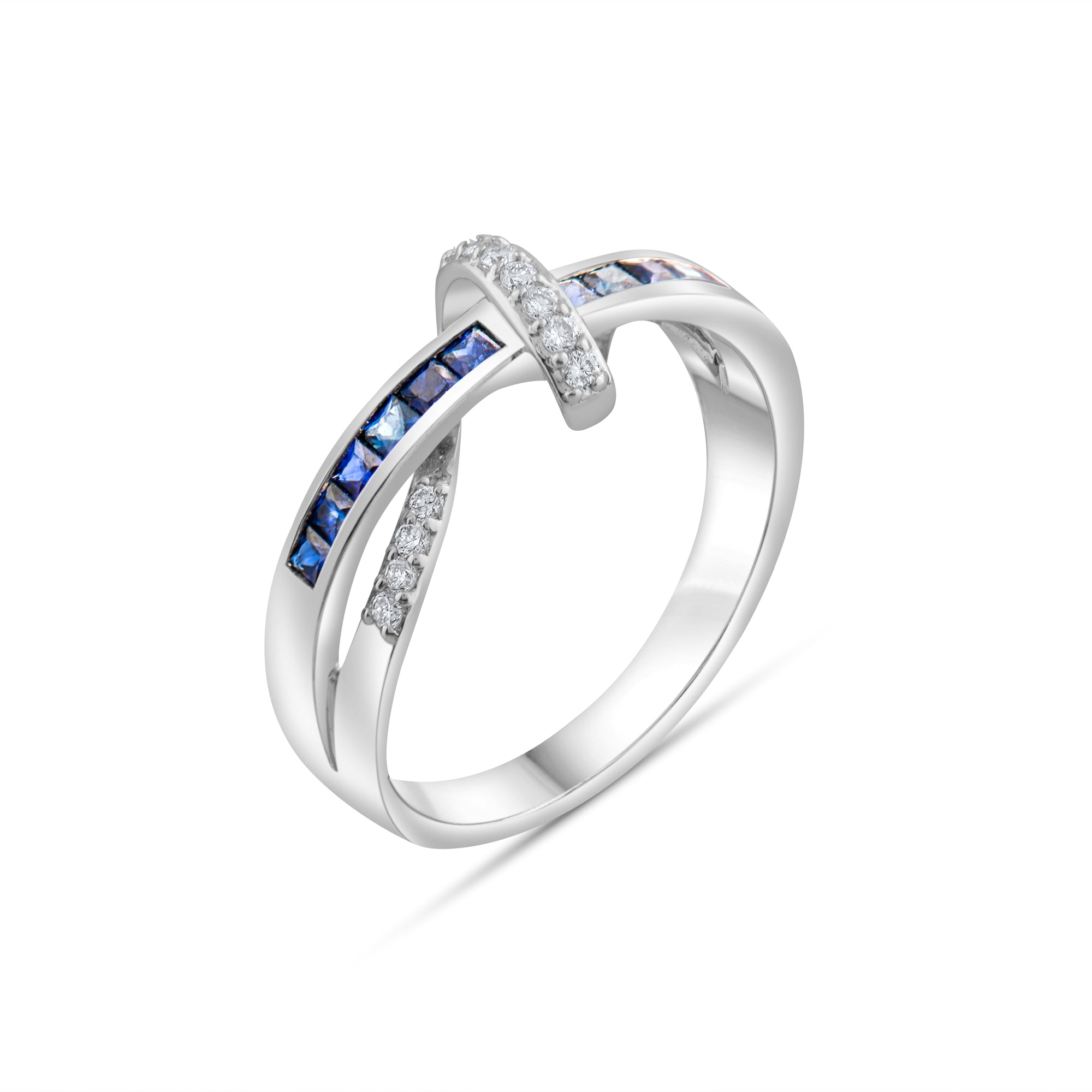 0.63 Carat Natural Diamond and Sapphire Ring – Fine Jewelry Design - Gold Stone Diamond