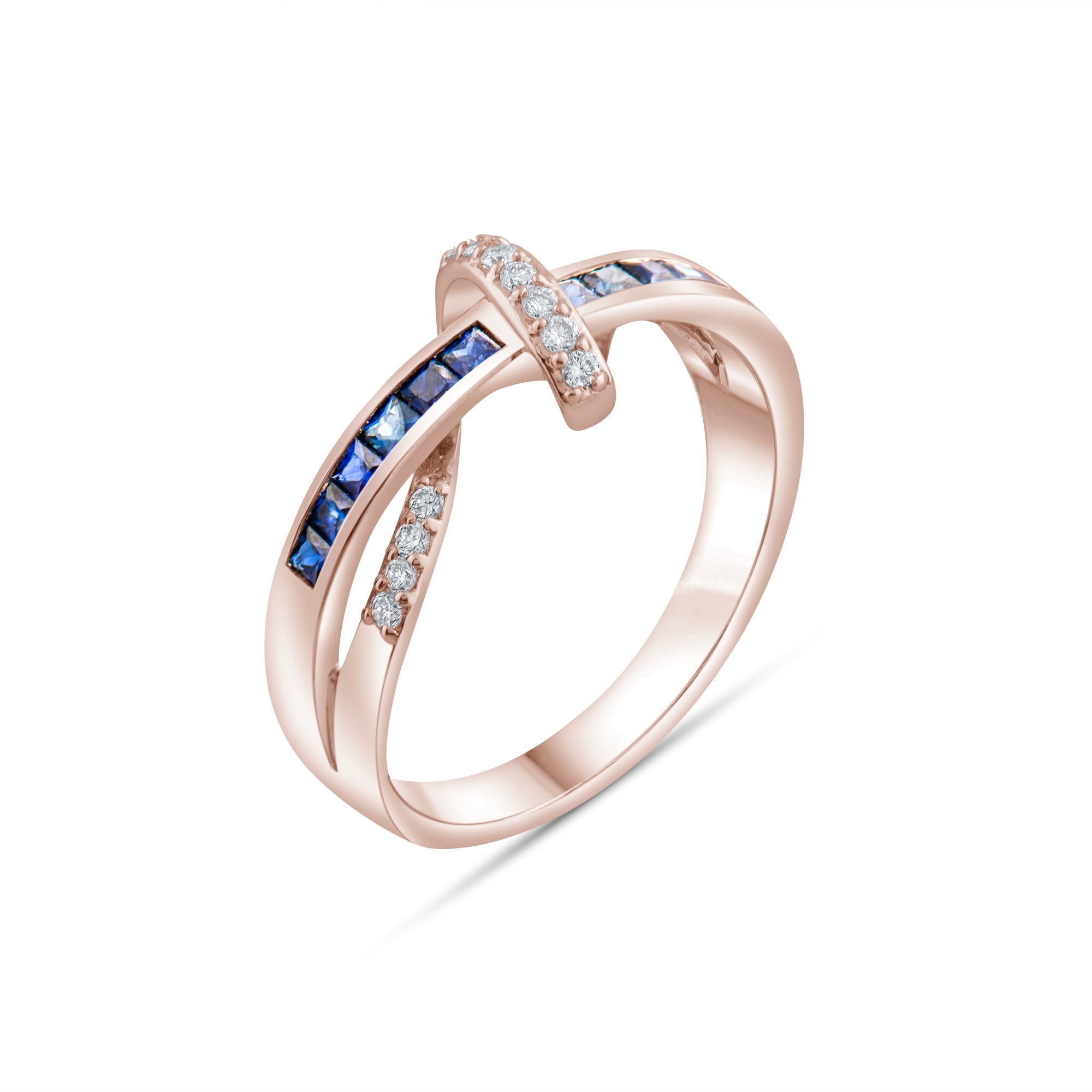 0.63 Carat Natural Diamond and Sapphire Ring – Fine Jewelry Design - Gold Stone Diamond