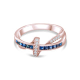 0.63 Carat Natural Diamond and Sapphire Ring – Fine Jewelry Design - Gold Stone Diamond