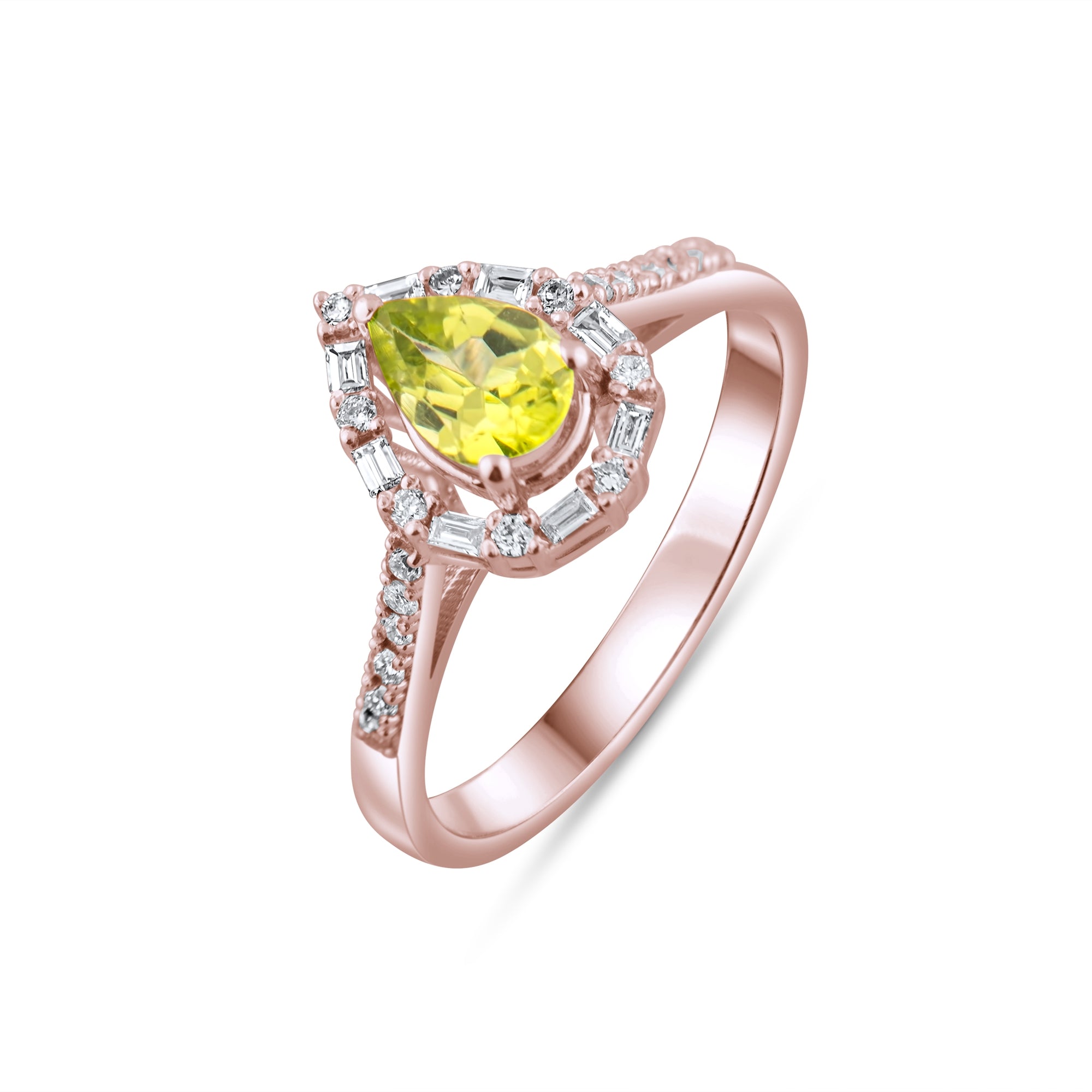 1.11 Carat Natural Diamond and Citrine Ring – Fine Jewelry Design - Gold Stone Diamond