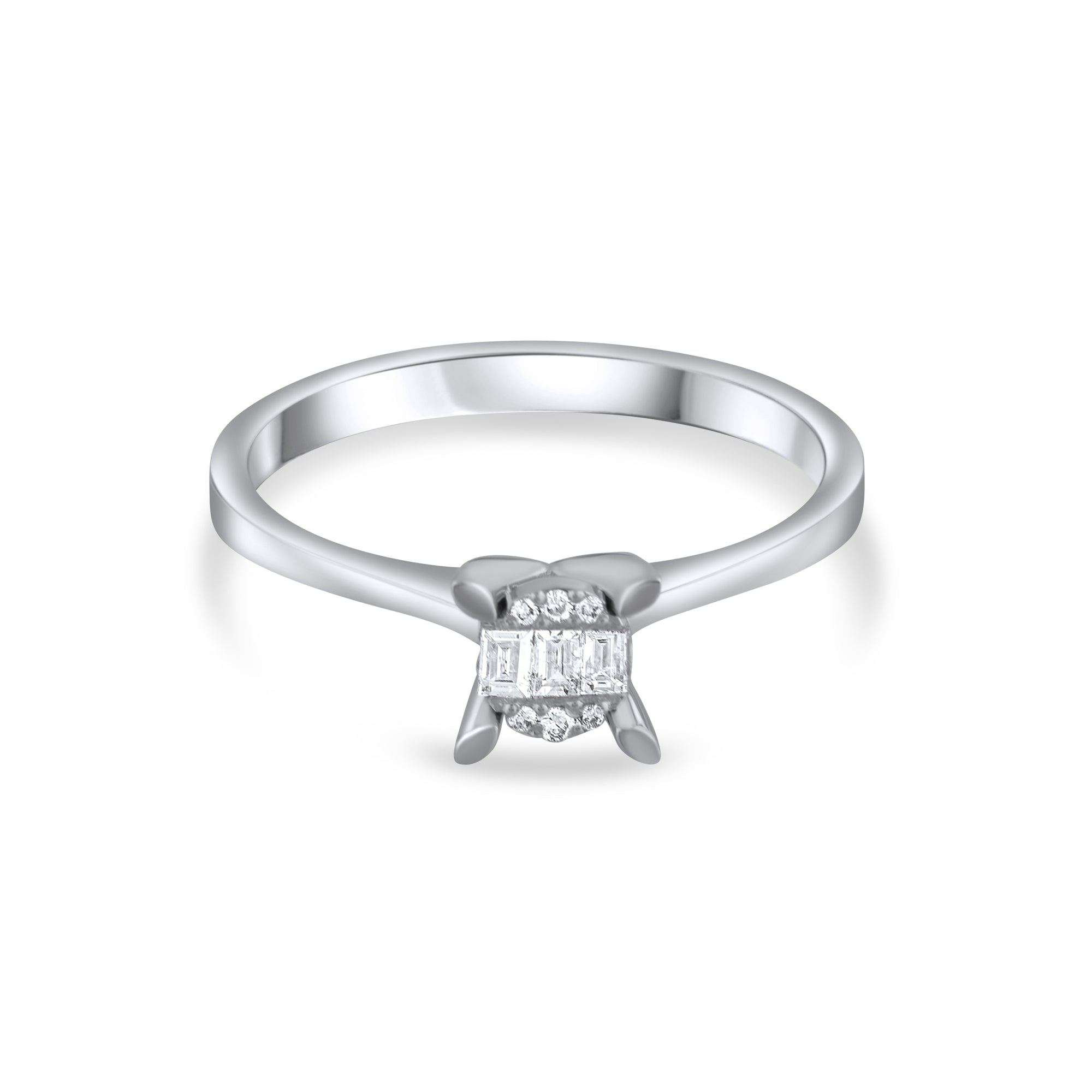0.11 Carat Natural Baguette Diamond Ring - Gold Stone Diamond