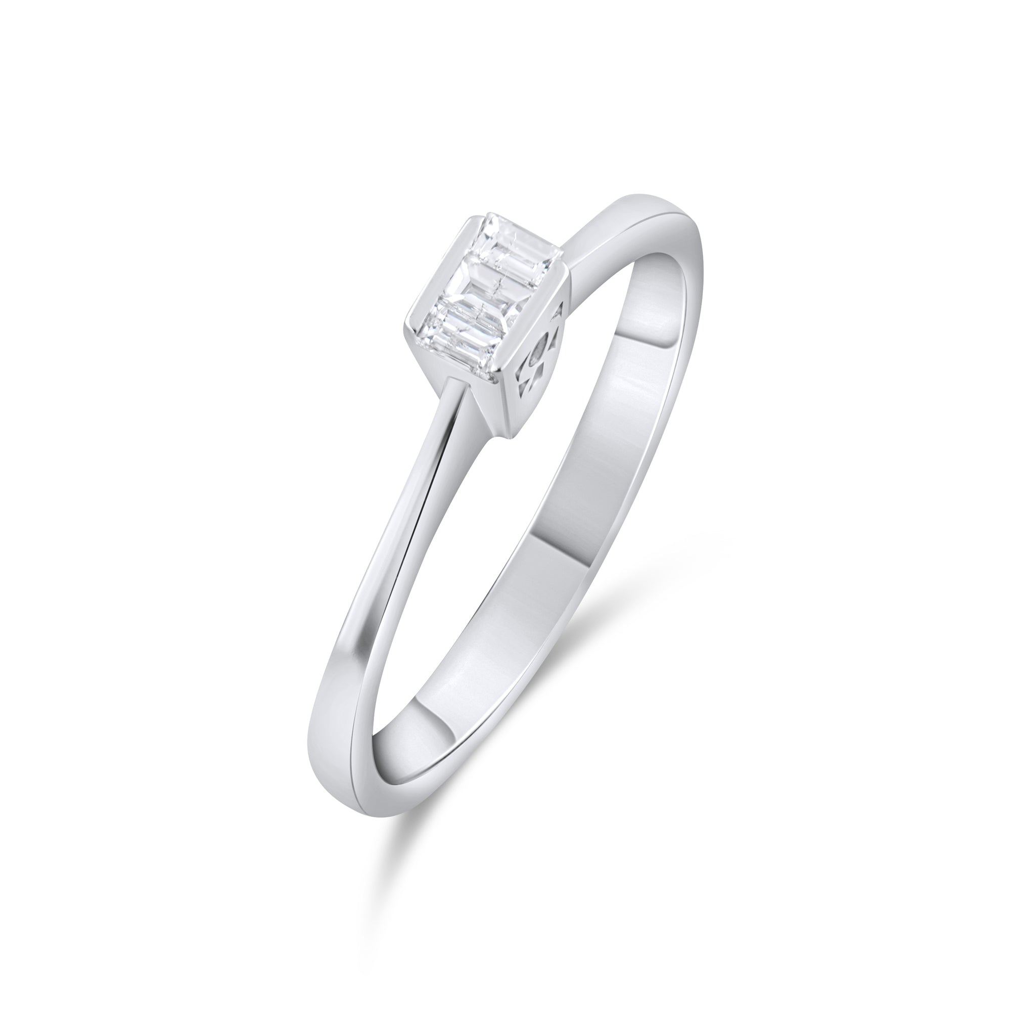0.15 Carat Natural Baguette Diamond Ring - Gold Stone Diamond
