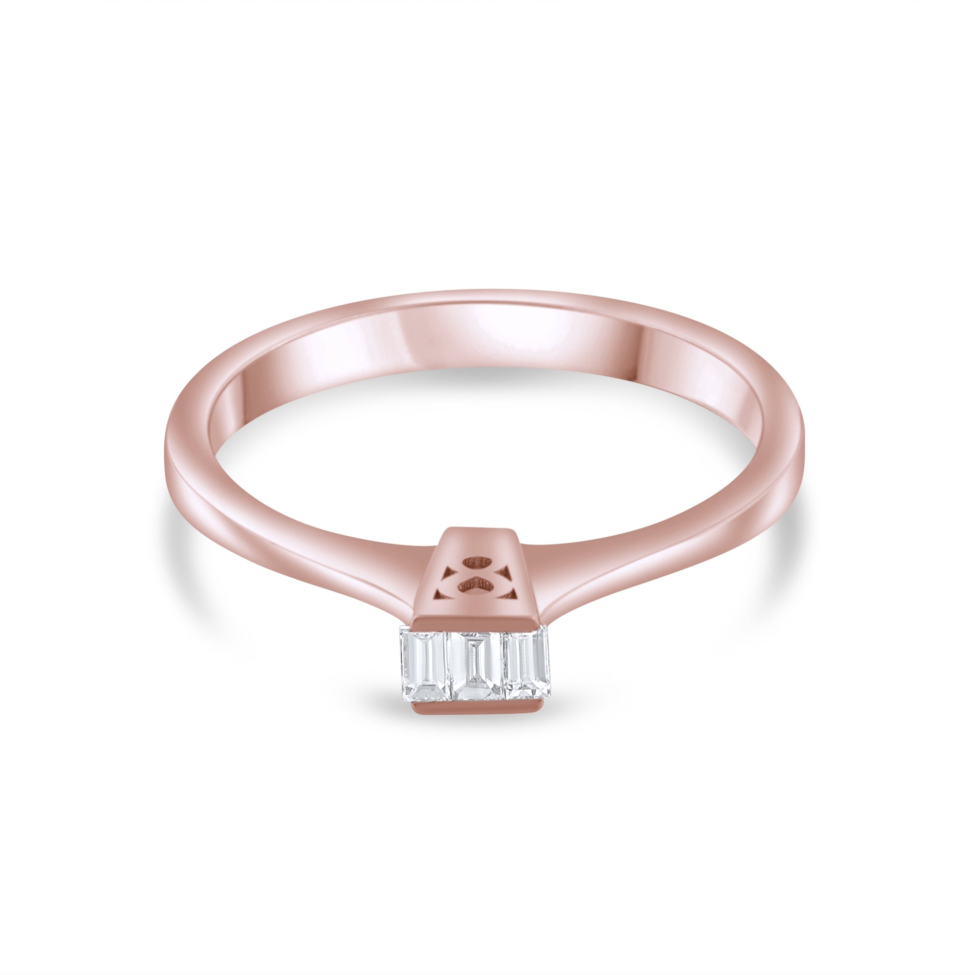 0.15 Carat Natural Baguette Diamond Ring - Gold Stone Diamond