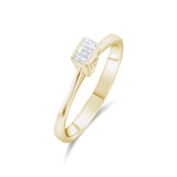 0.15 Carat Natural Baguette Diamond Ring - Gold Stone Diamond