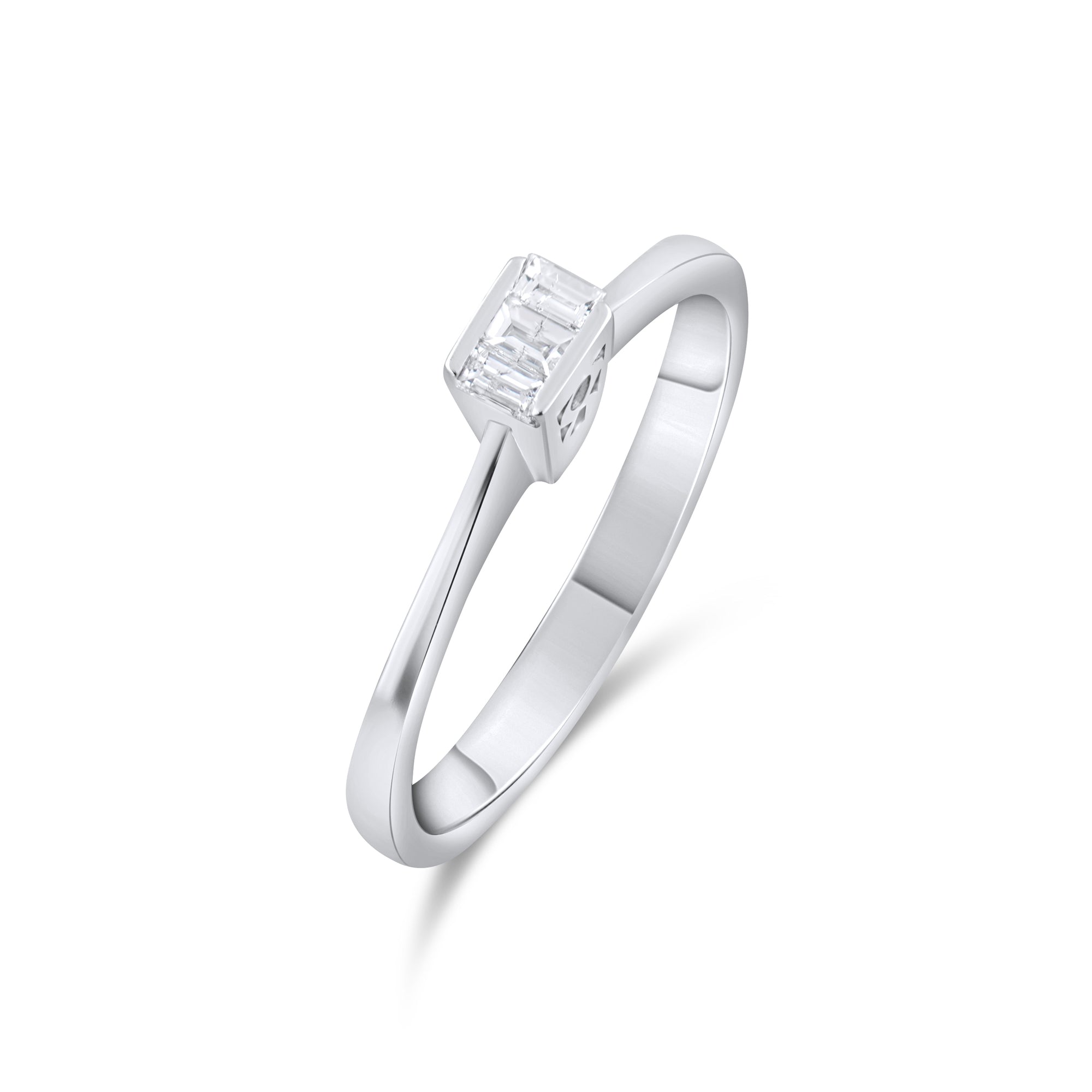 0.20 Carat Natural Baguette Diamond Ring - Gold Stone Diamond