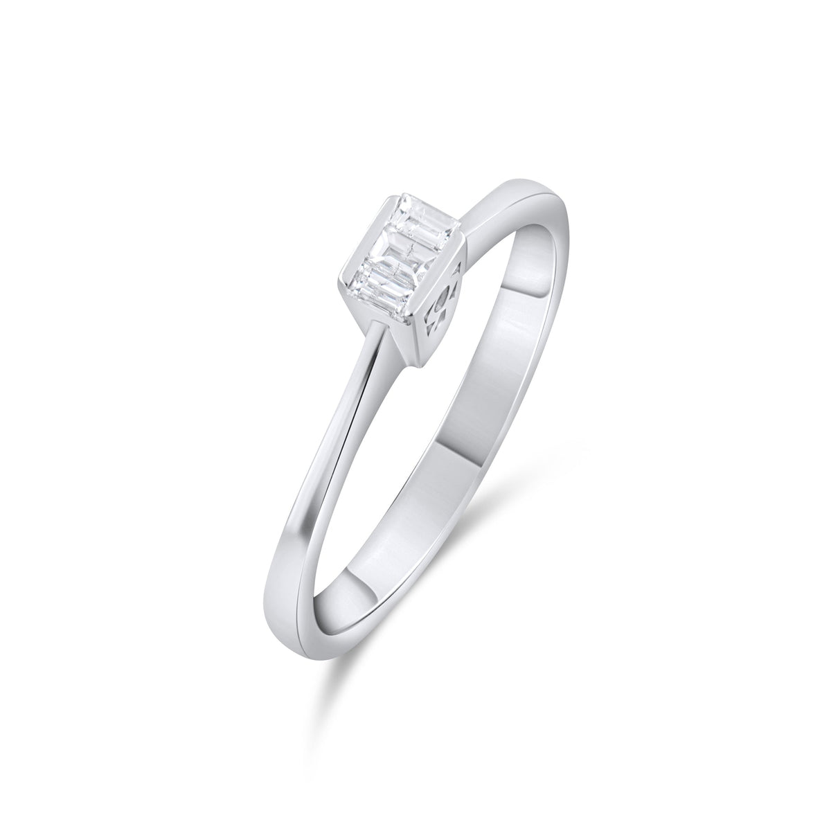 0.20 Carat Natural Baguette Diamond Ring - Gold Stone Diamond