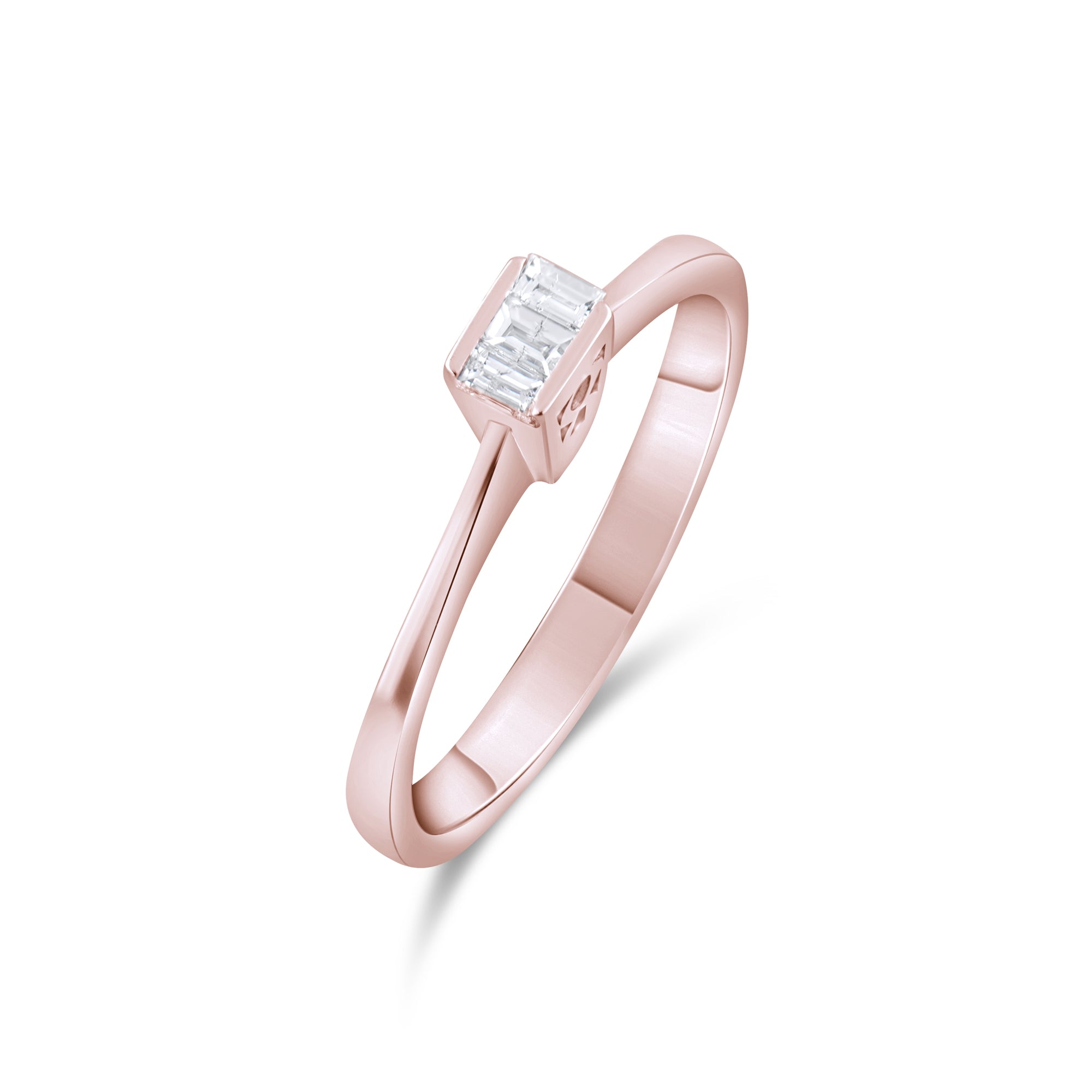 0.20 Carat Natural Baguette Diamond Ring - Gold Stone Diamond