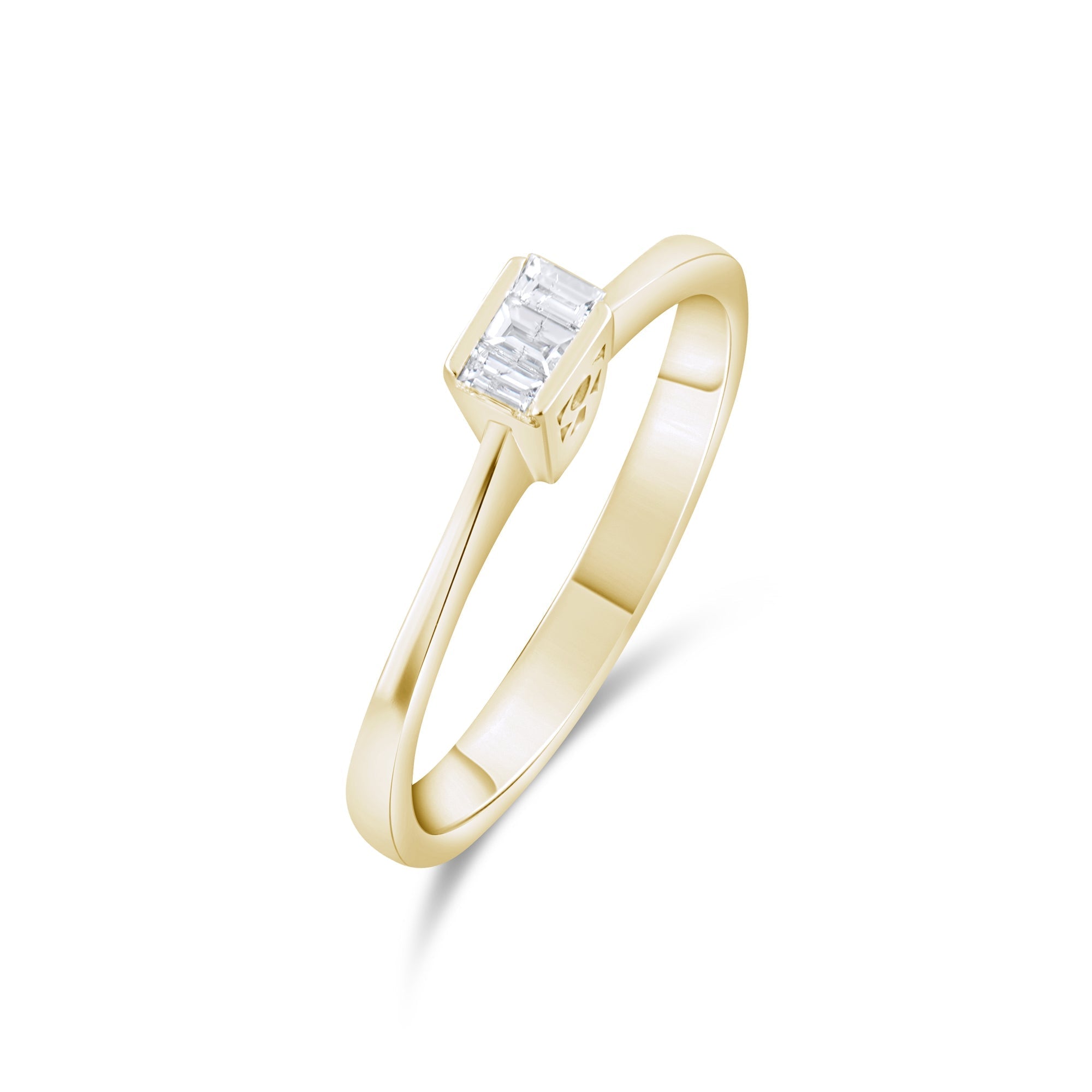 0.20 Carat Natural Baguette Diamond Ring - Gold Stone Diamond