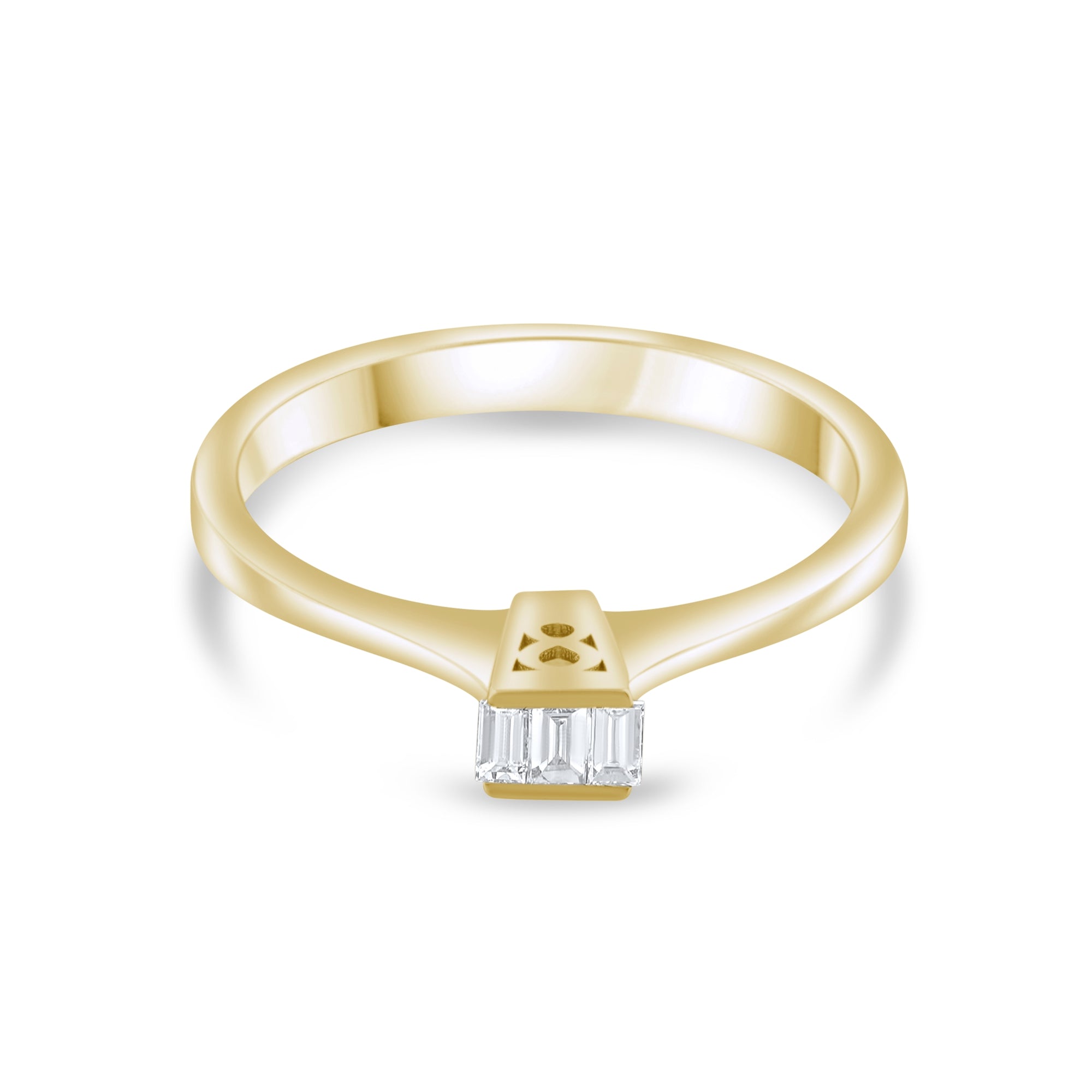 0.20 Carat Natural Baguette Diamond Ring - Gold Stone Diamond