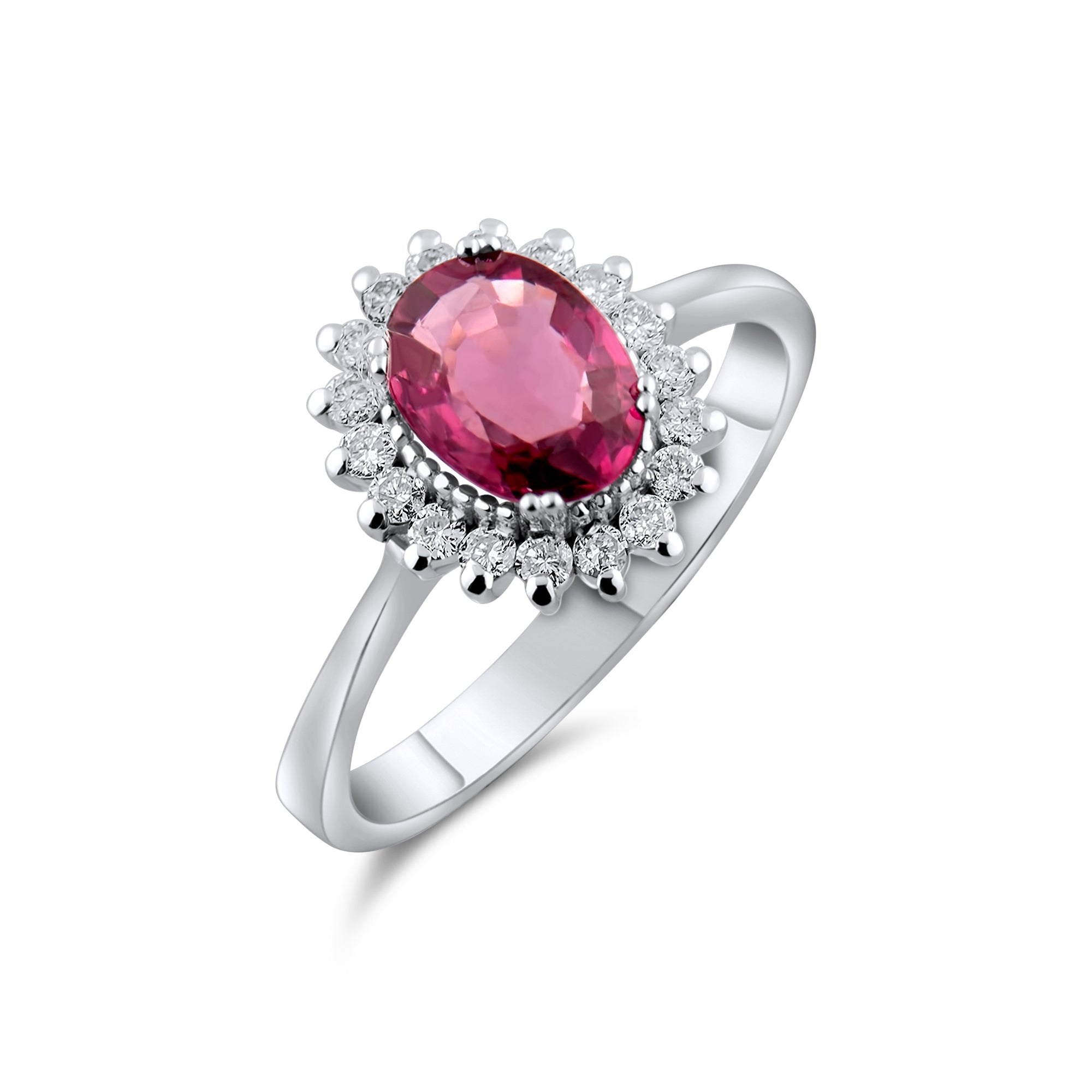1.54 Carat Natural Diamond and Rhodolite Ring – Fine Jewelry Design - Gold Stone Diamond