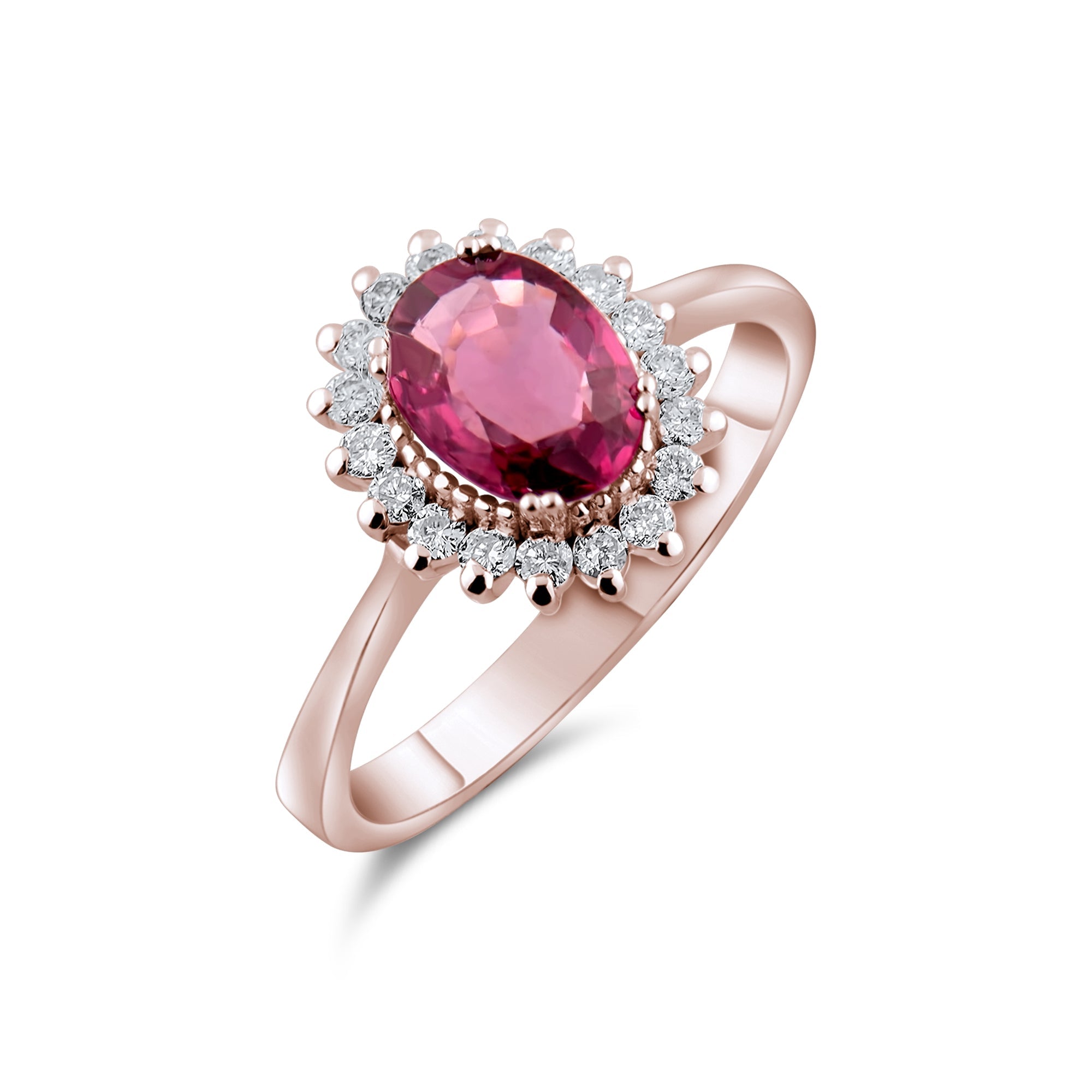 1.54 Carat Natural Diamond and Rhodolite Ring – Fine Jewelry Design - Gold Stone Diamond