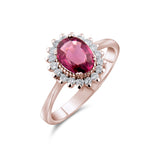 1.54 Carat Natural Diamond and Rhodolite Ring – Fine Jewelry Design - Gold Stone Diamond