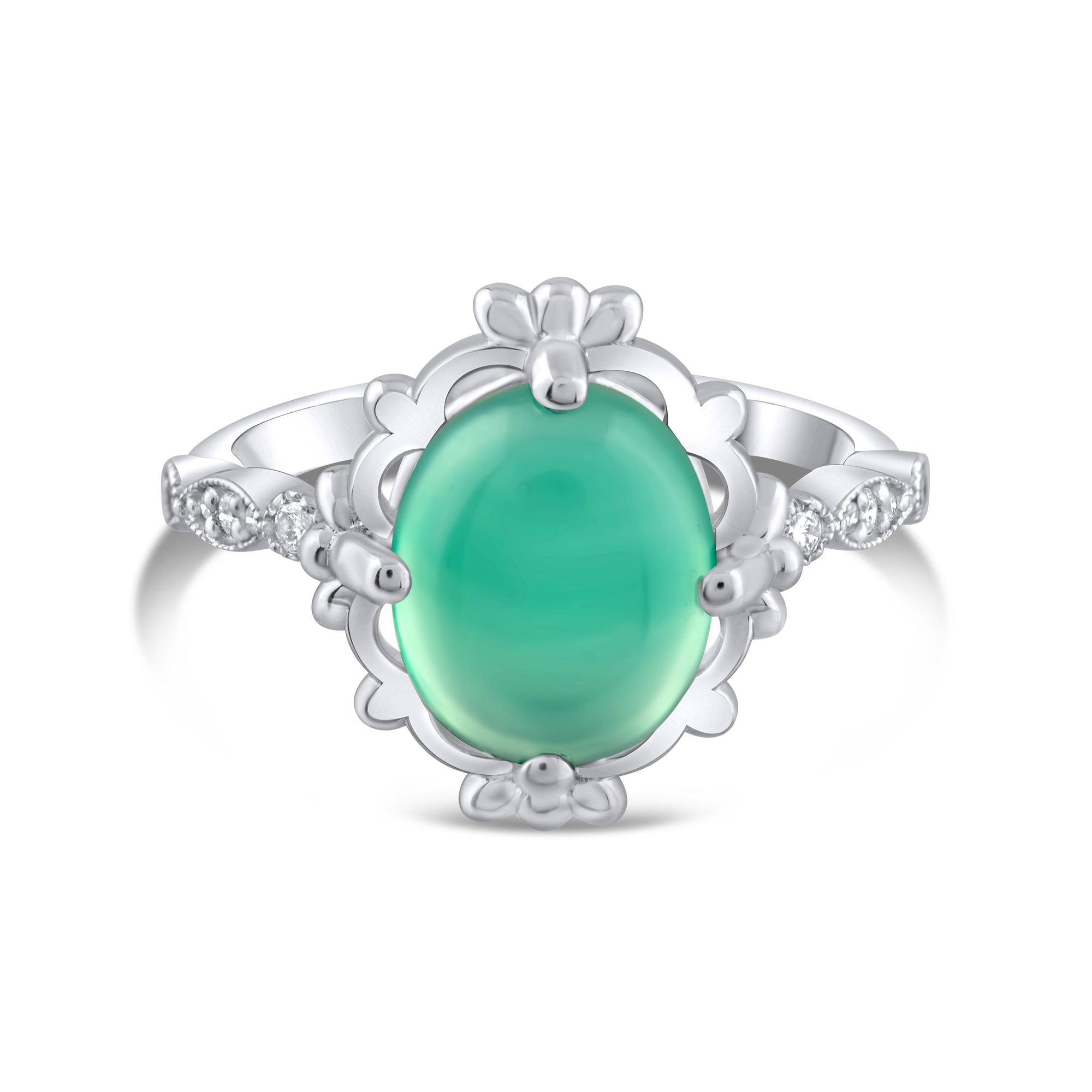 3.63 Carat Natural Diamond and Emerald Ring – Fine Jewelry Design - Gold Stone Diamond