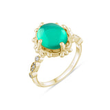 3.63 Carat Natural Diamond and Emerald Ring – Fine Jewelry Design - Gold Stone Diamond