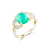 2.86 Carat Natural Diamond and Emerald Ring – Fine Jewelry Design - Gold Stone Diamond