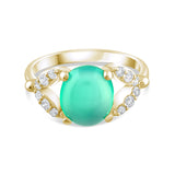 2.86 Carat Natural Diamond and Emerald Ring – Fine Jewelry Design - Gold Stone Diamond