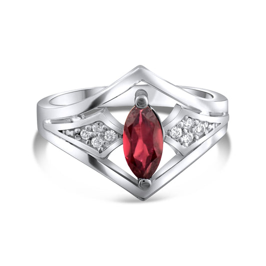 0.68 Carat Natural Diamond and Garnet Ring – Fine Jewelry Design - Gold Stone Diamond