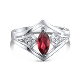 0.68 Carat Natural Diamond and Garnet Ring – Fine Jewelry Design - Gold Stone Diamond
