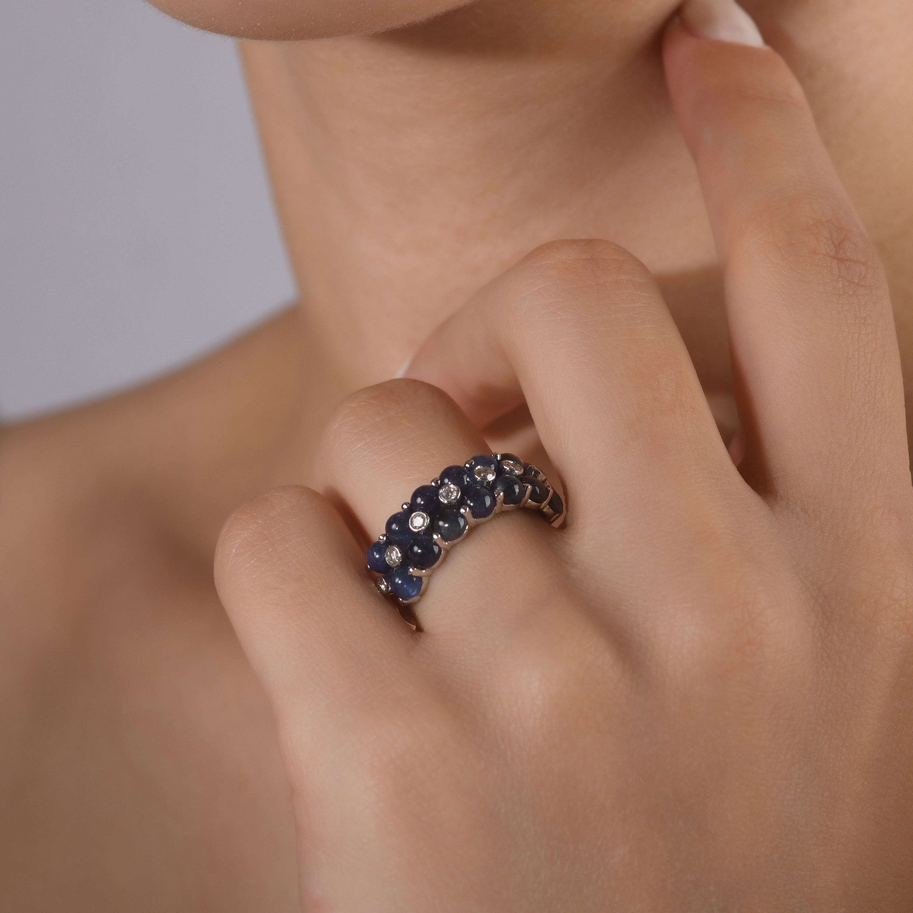 2.73 Carat Natural Diamond and Tanzanite Ring – Fine Jewelry Design - Gold Stone Diamond