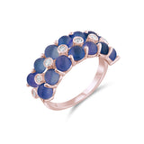 2.73 Carat Natural Diamond and Tanzanite Ring – Fine Jewelry Design - Gold Stone Diamond