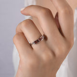 0.83 Carat Natural Diamond and Garnet Ring – Fine Jewelry Design - Gold Stone Diamond