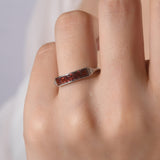 0.83 Carat Natural Diamond and Garnet Ring – Fine Jewelry Design - Gold Stone Diamond