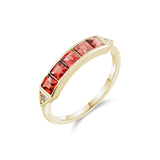 0.83 Carat Natural Diamond and Garnet Ring – Fine Jewelry Design - Gold Stone Diamond