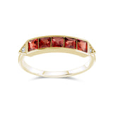 0.83 Carat Natural Diamond and Garnet Ring – Fine Jewelry Design - Gold Stone Diamond