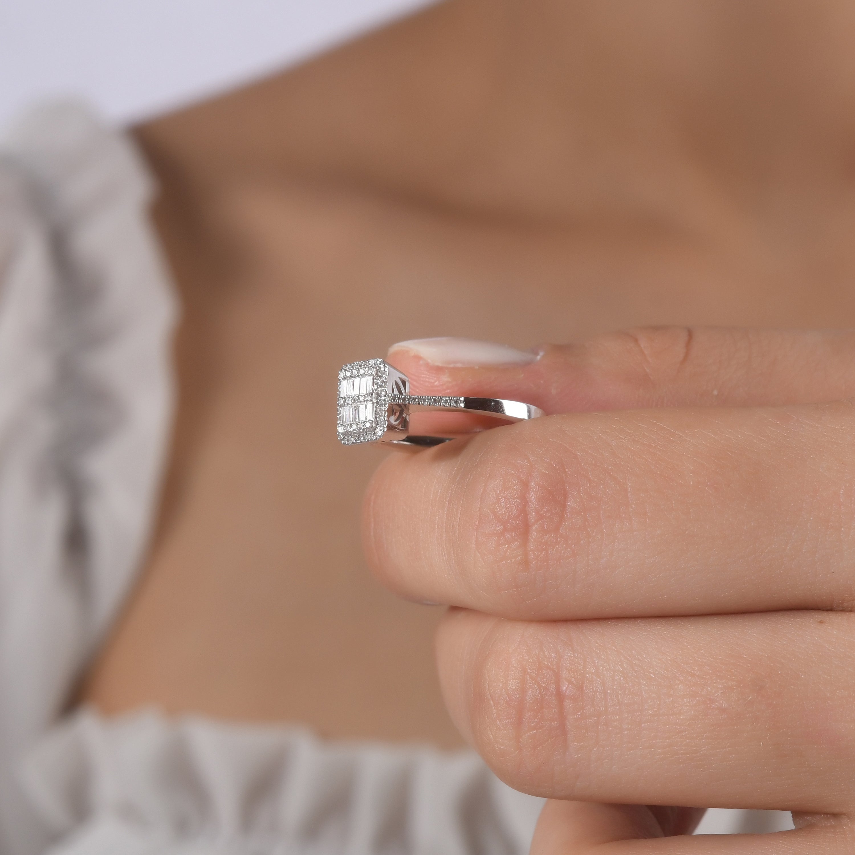 0.16 Carat Baguette Diamond Ring – Elegant Fine Jewelry Design - Gold Stone Diamond
