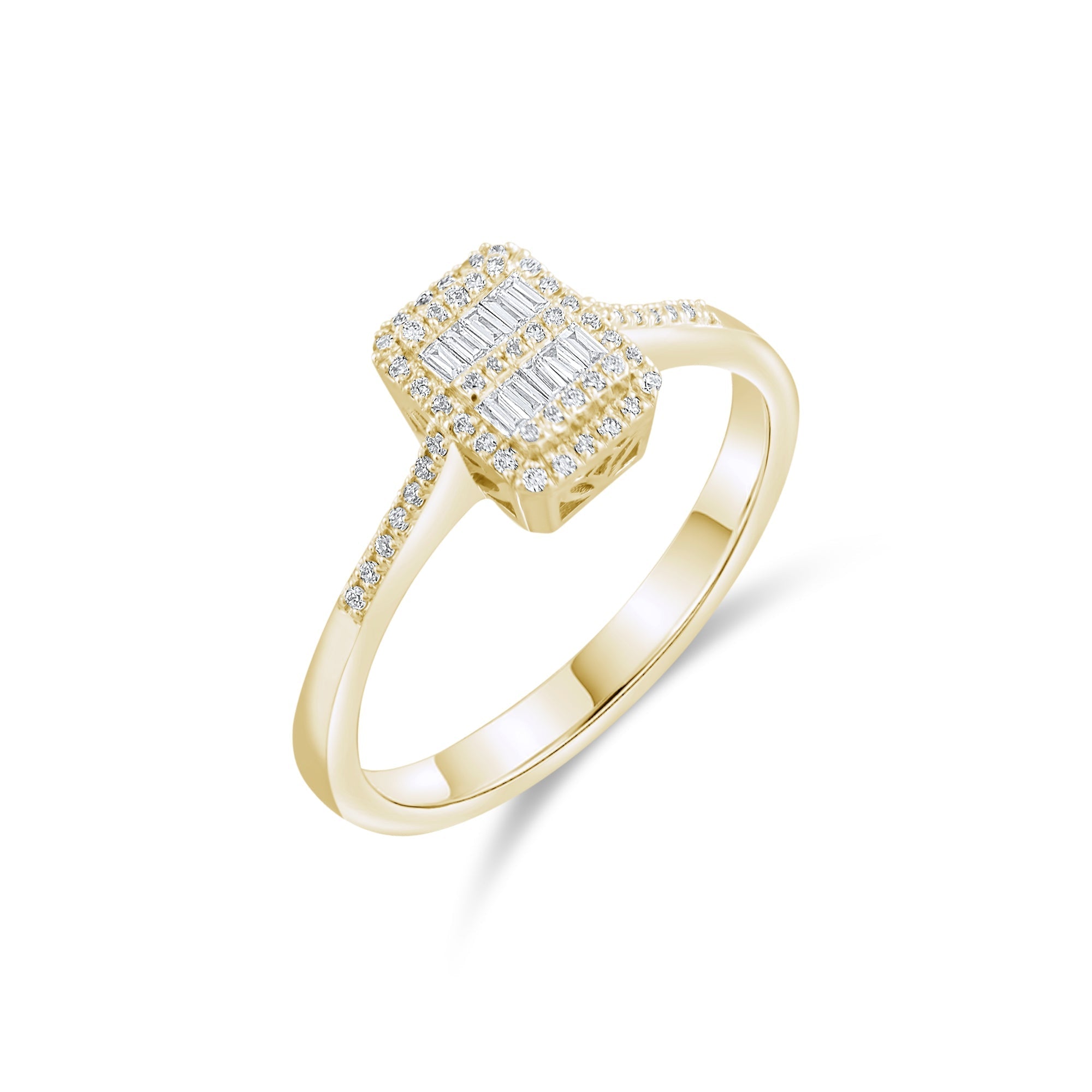0.16 Carat Baguette Diamond Ring – Elegant Fine Jewelry Design - Gold Stone Diamond
