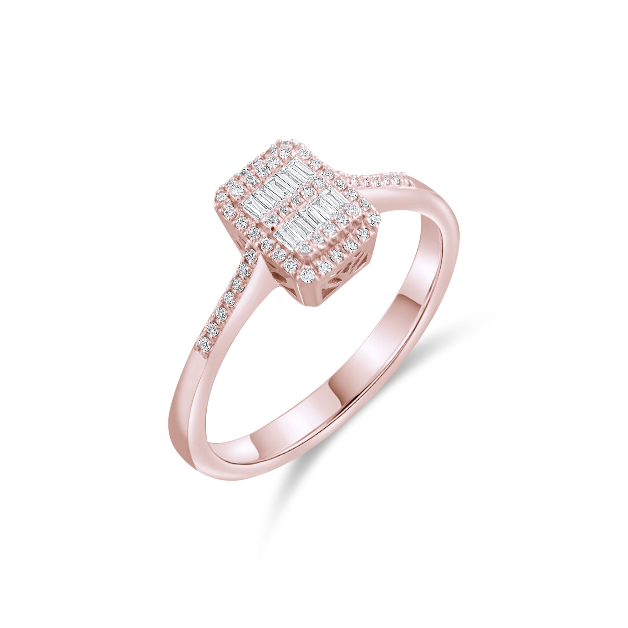 0.16 Carat Baguette Diamond Ring – Elegant Fine Jewelry Design - Gold Stone Diamond
