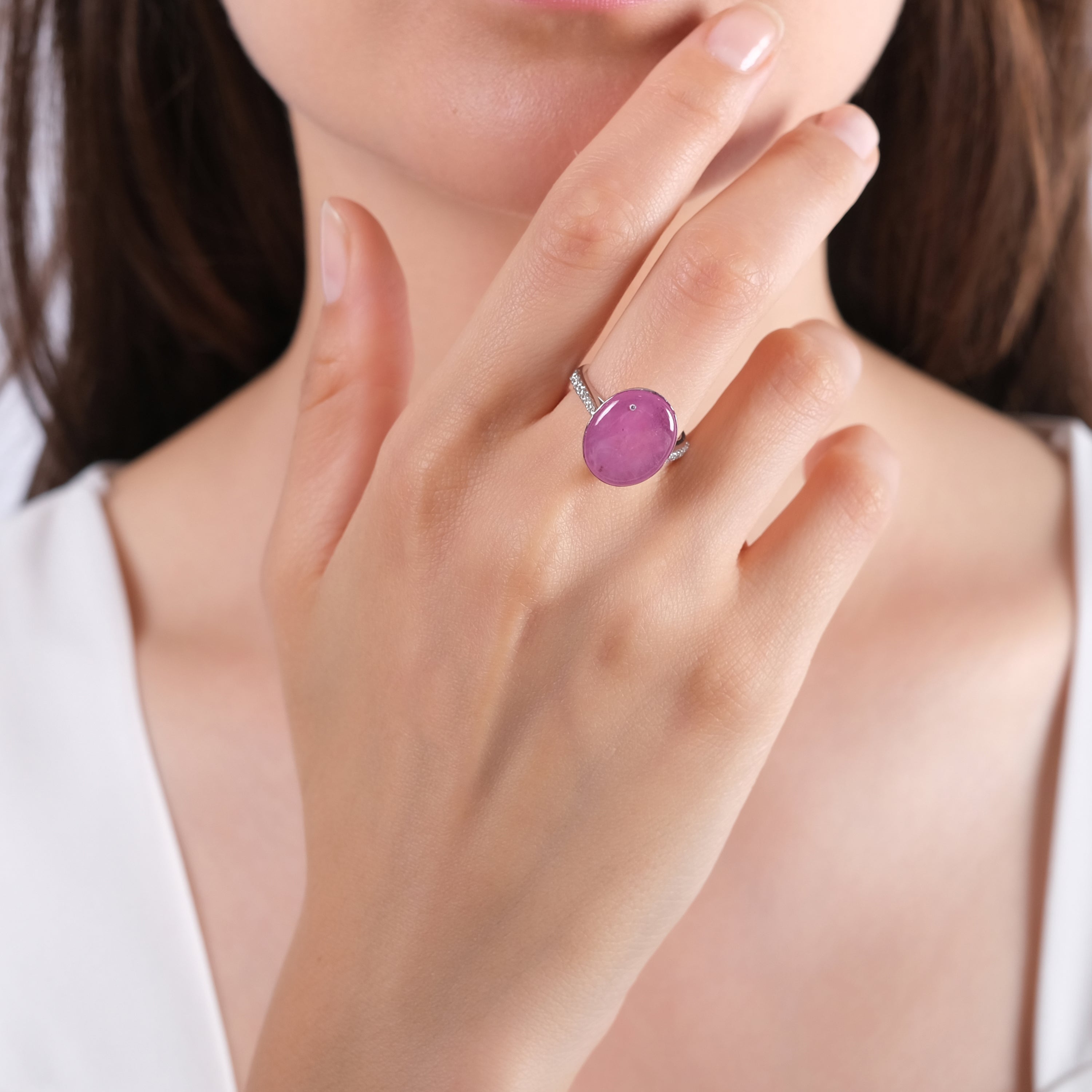 10.98 Carat Natural Diamond and Tourmaline Ring – Fine Jewelry Design - Gold Stone Diamond