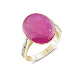 10.98 Carat Natural Diamond and Tourmaline Ring – Fine Jewelry Design - Gold Stone Diamond