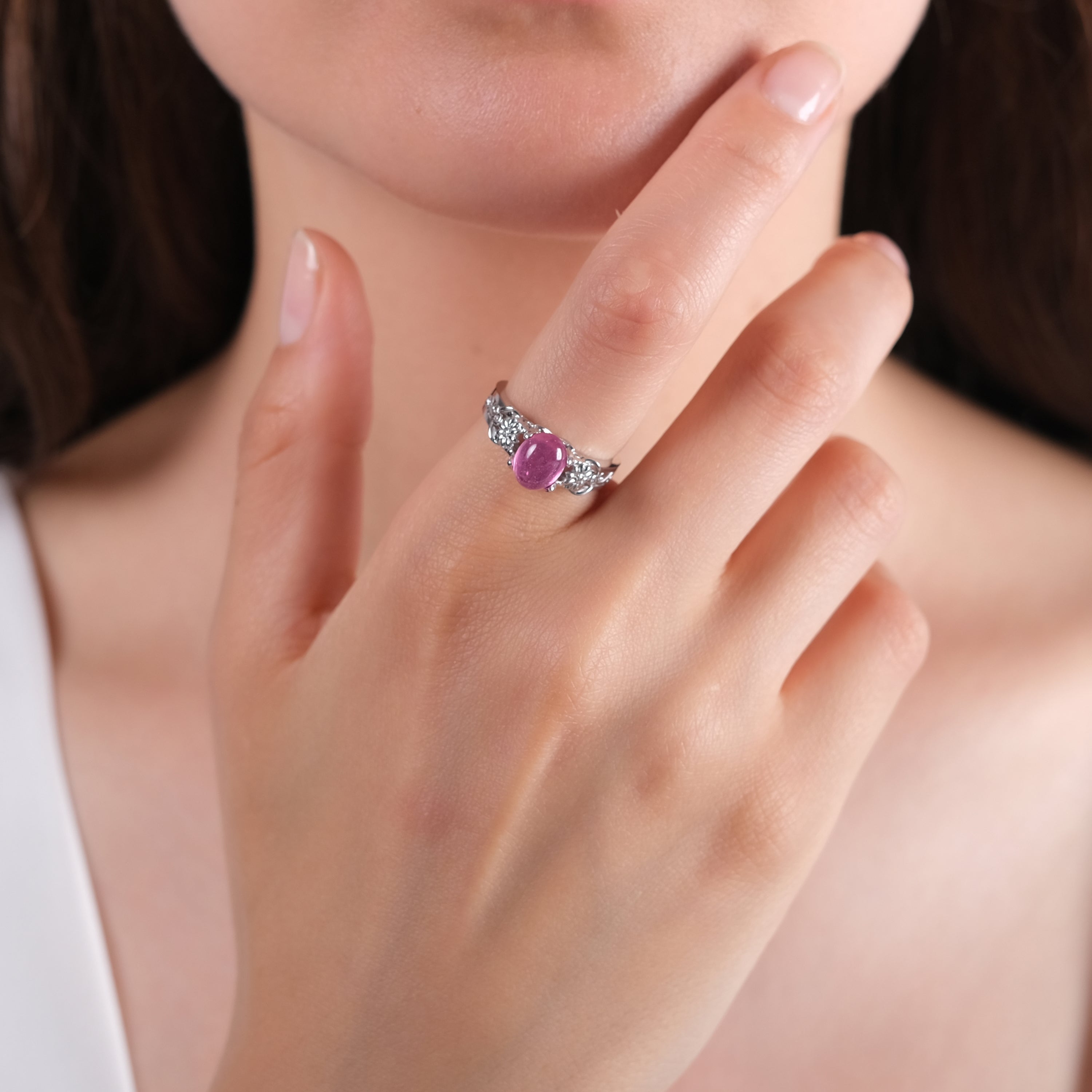 2.45 Carat Natural Diamond and Tourmaline Ring – Fine Jewelry Design - Gold Stone Diamond