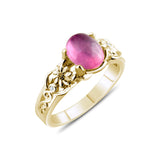 2.45 Carat Natural Diamond and Tourmaline Ring – Fine Jewelry Design - Gold Stone Diamond