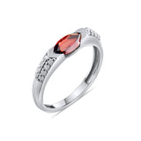 0.65 Carat Natural Diamond and Garnet Ring – Fine Jewelry Design - Gold Stone Diamond