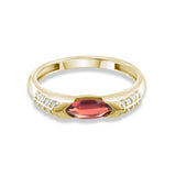 0.65 Carat Natural Diamond and Garnet Ring – Fine Jewelry Design - Gold Stone Diamond