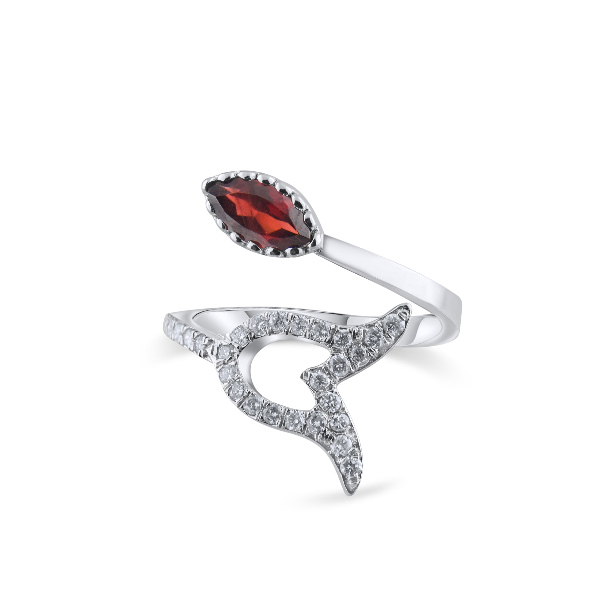 1.17 Carat Natural Diamond and Garnet Ring – Fine Jewelry Design - Gold Stone Diamond