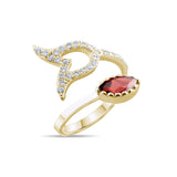 1.17 Carat Natural Diamond and Garnet Ring – Fine Jewelry Design - Gold Stone Diamond