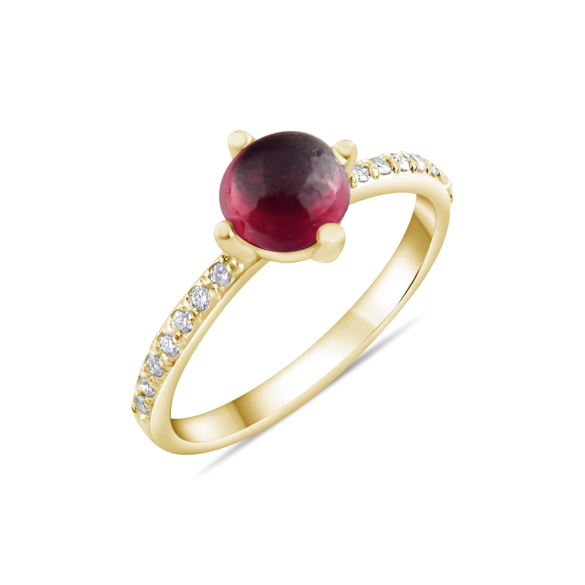 1.89 Carat Natural Diamond and Ruby Ring – Fine Jewelry Design - Gold Stone Diamond