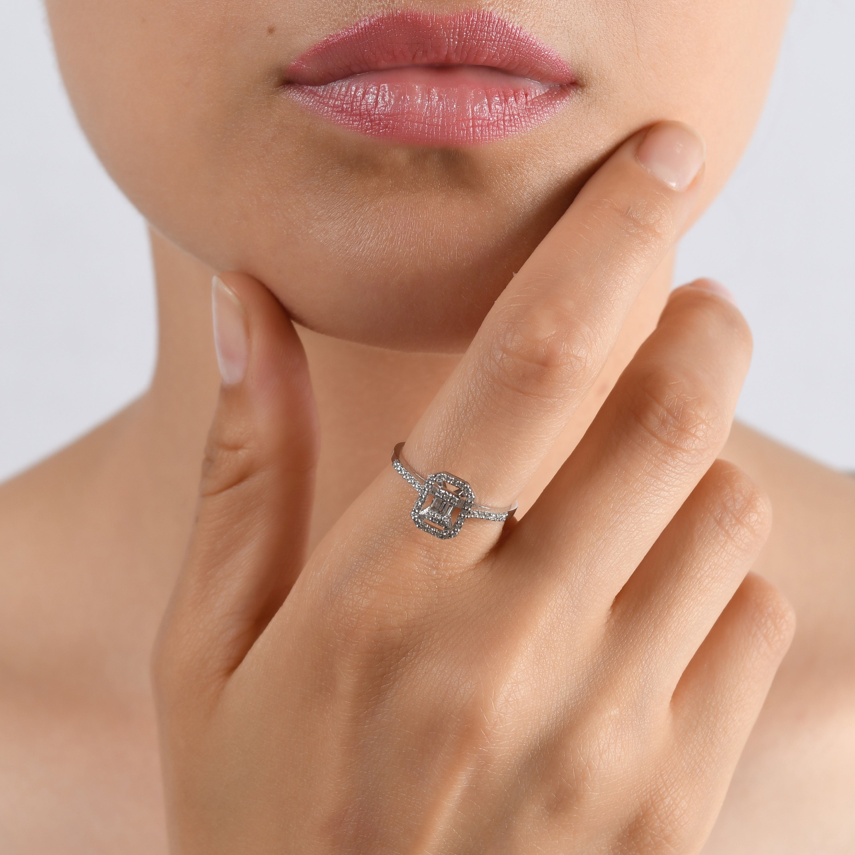 0.15 Carat Natural Baguette Diamond Ring – Fine Jewelry Design - Gold Stone Diamond