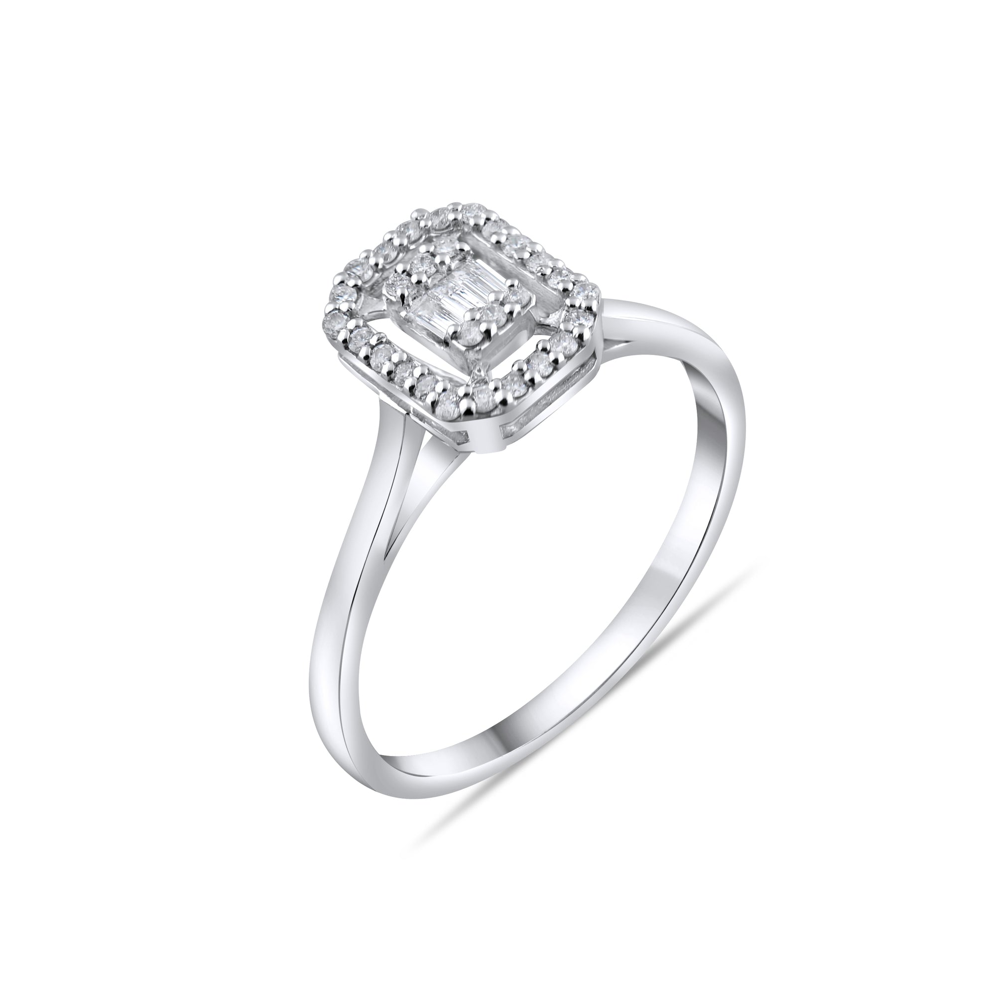 0.15 Carat Natural Baguette Diamond Ring – Fine Jewelry Design - Gold Stone Diamond