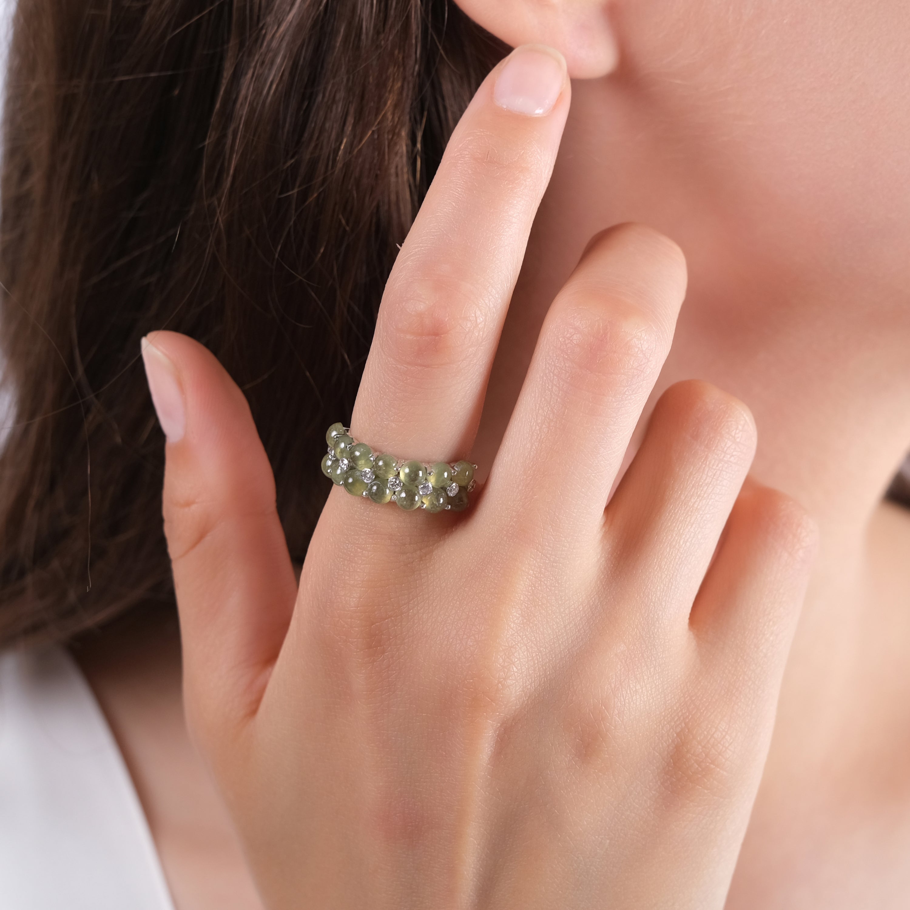 4.76 Carat Natural Diamond and Tourmaline Ring – Fine Jewelry Design - Gold Stone Diamond
